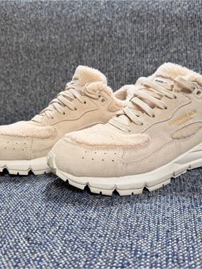 Brandblack Women's Cream Suede Shearling Sneakers